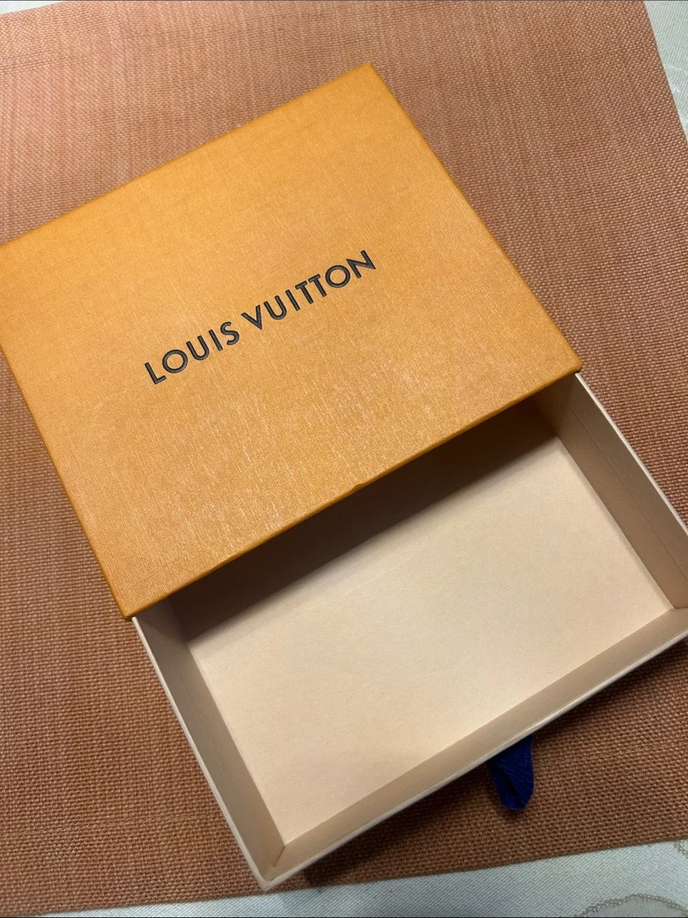 Louis Vuitton Orange Box with Navy Pull-Tab